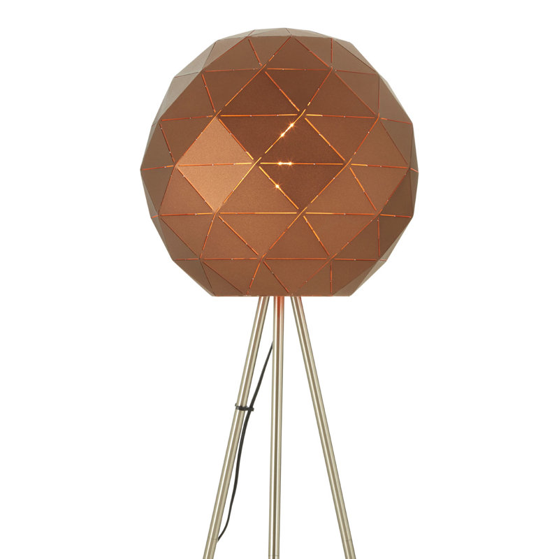 Cosima 160cm Silver Tripod Floor Lamp, Coffee