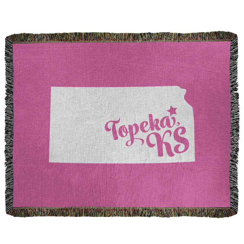 Jeté en coton tissé topeka kansas, l 37 po x L 52 po, Rose