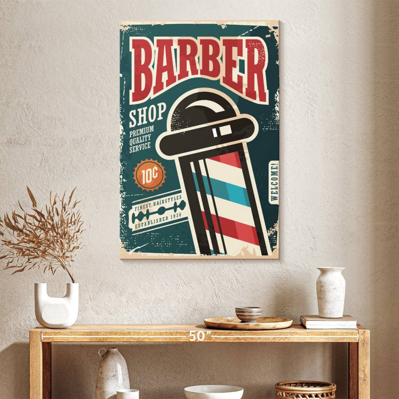 Barber Poster, 39" H x 26" W