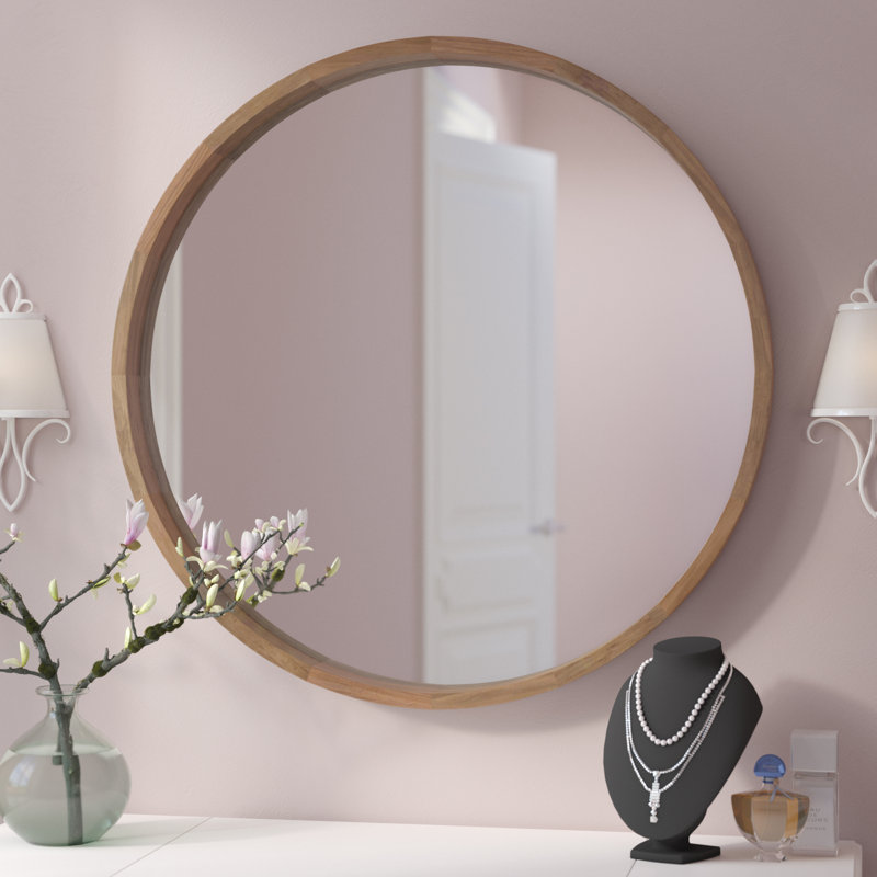 Loftis Solid Wood Mirror, Rustic Brown, 36" x 36"