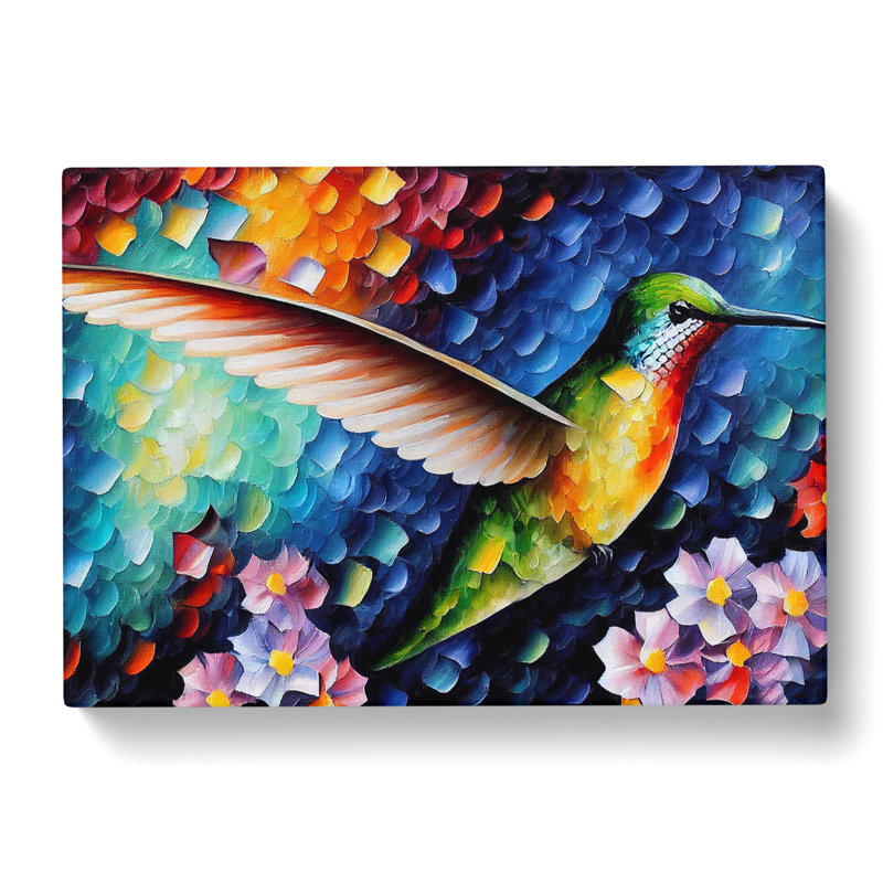 Hummingbird Painting Vol.4 Abstract - Wrapped Canvas, 40cm H x 60cm W x 3cm D