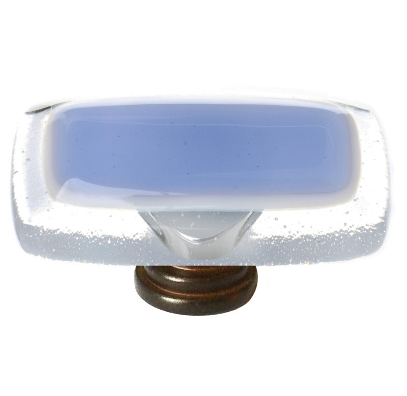 Reflective Rectangular Knob, Oil Rubbed Bronze, Sky Blue