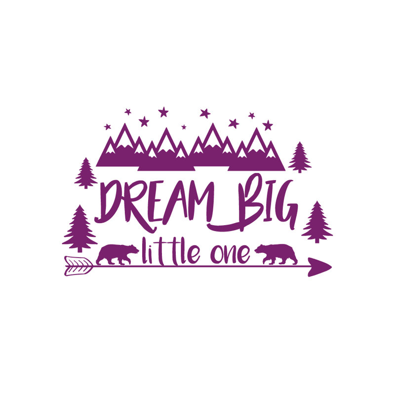 Décalcomanie murale big little rêve, Violet