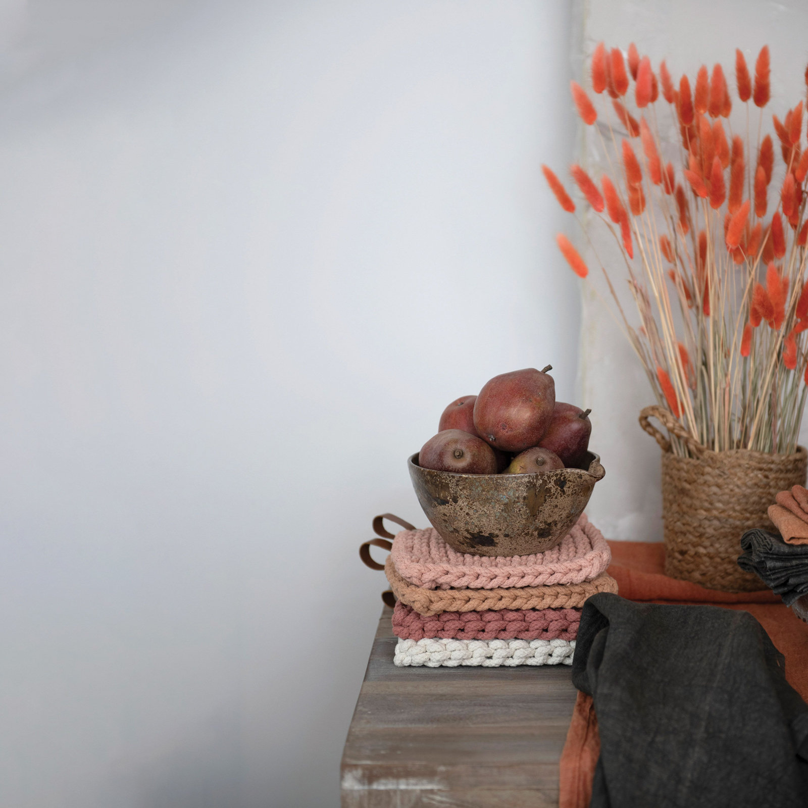 Vernon 108" Linen Table Runner, Orange