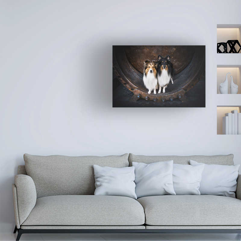 «Natalie Grosse Dog Duo», art sur toile, H 12 po x l 19 po