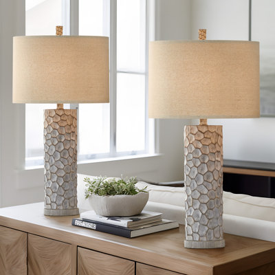 27.75" resin grey retro lamp, suitable for living room, dining table, corridor, farmhouse