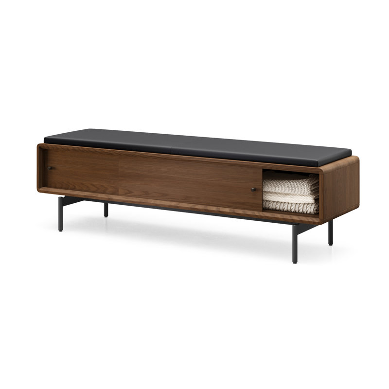LINQ Leather Storage Bench, Mocha
