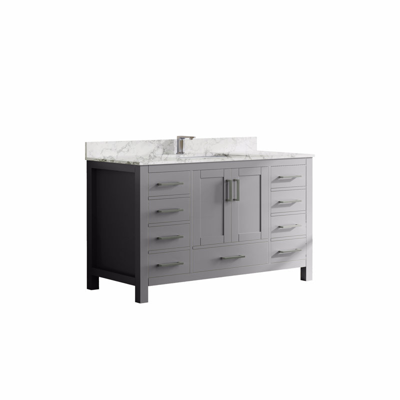 Meuble-lavabo de 47 po avec lavabo et robinet, meuble-lavabo avec 2 portes et 9 tiroirs