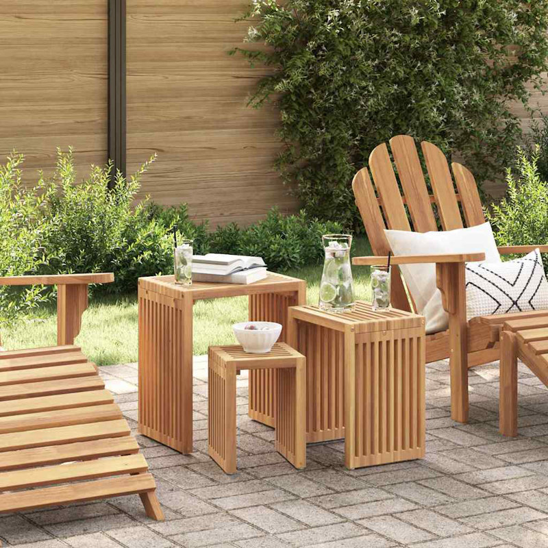 2 - Person Wood Patio Dining Set with Square Table