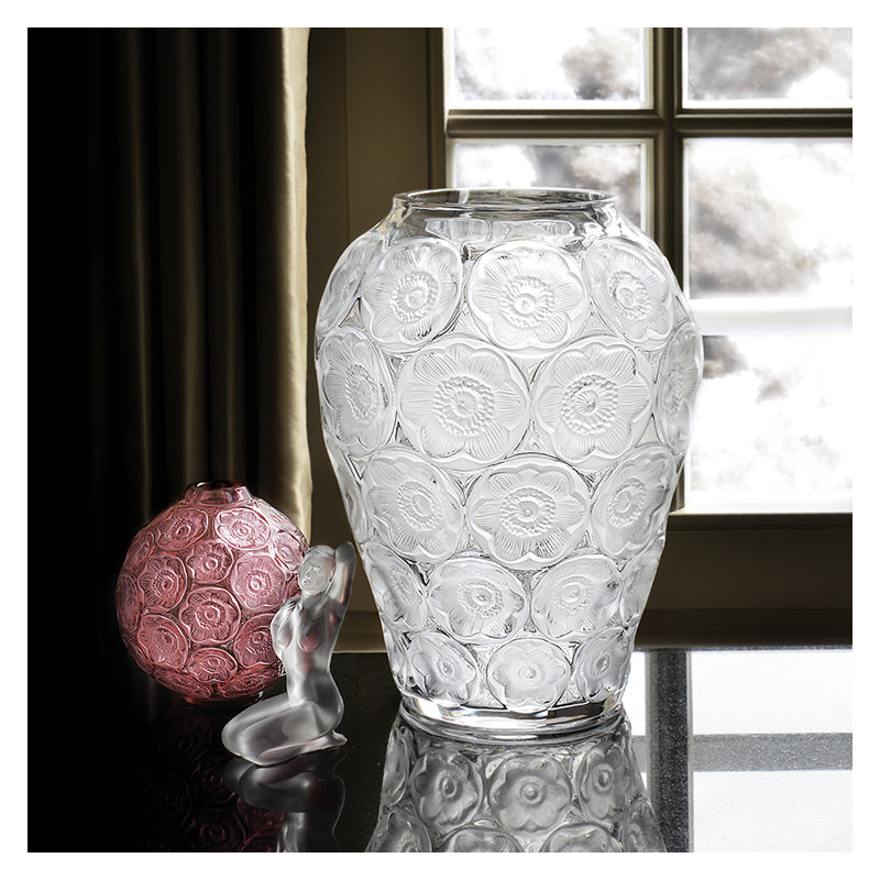 Anemone Handmade Crystal Table Vase, Gold Luster