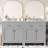 Double Sink Bathroom Vanity In Modern Gray Finish, With Drawer And Adjustable Shelf - Chic Fixture 60" Ceramic Sinks, Soft Close Feature Sophisticated Element-1355472556