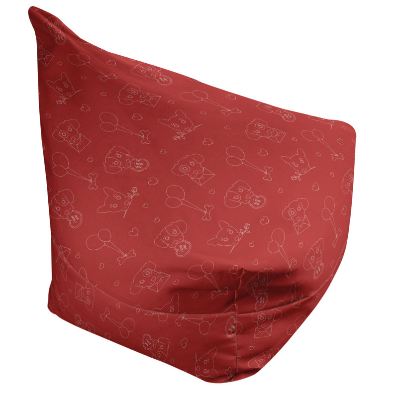 Bean Bag Chair & Lounger, 29" H x 38" W x 42" D, Red