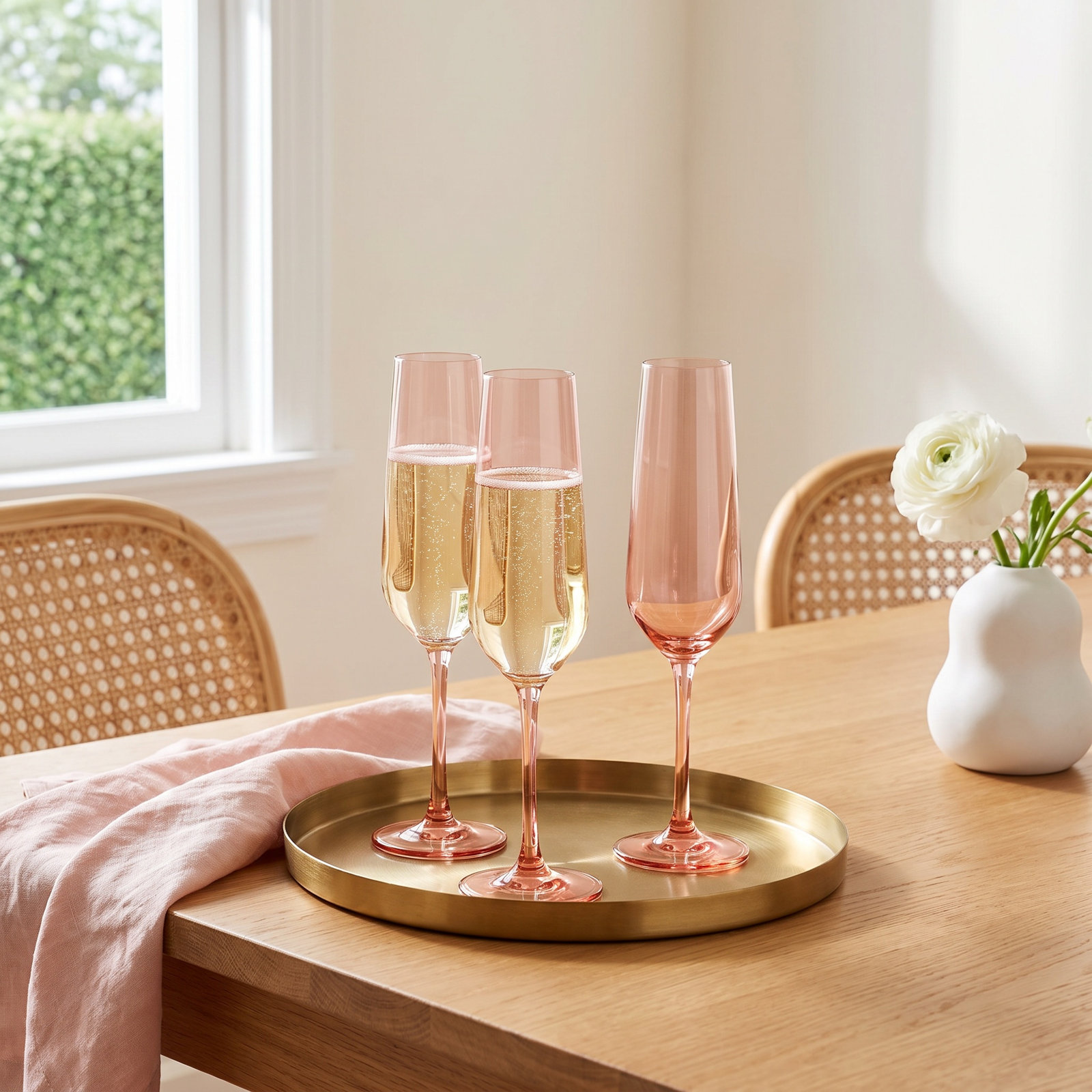 Crystal Champagne Flute, Peach