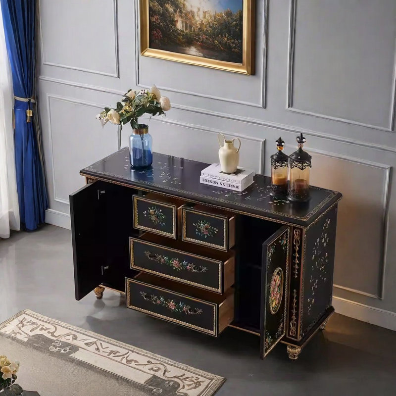 Hand-painted art deco storage sideboards.