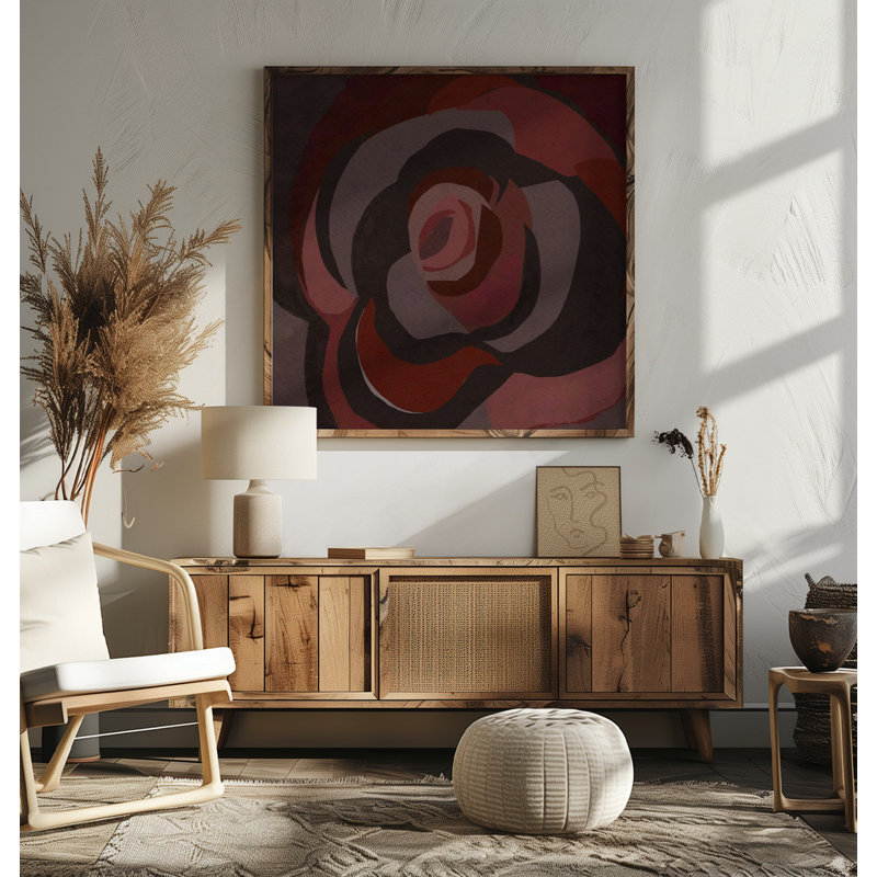 Dark Moody Rose by Josie George — Botanical Wall Art, 48 × 48, Wrapped Canvas, Does Not Apply