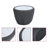 19.7" Pleated Leather and Marble Tabletop Drum Round End Table-1077475517