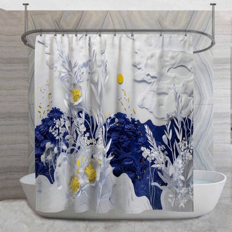 Rideau de douche Floral Dimension, H 73 po x l 70 po