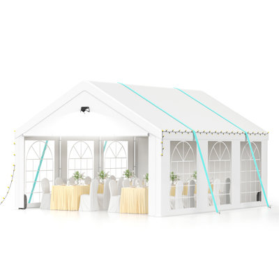 Tente de réception - tente à baldaquin robuste avec côtés amovibles, abri de jardin extérieur pour patio, abri de jardin, parfait pour le mariage