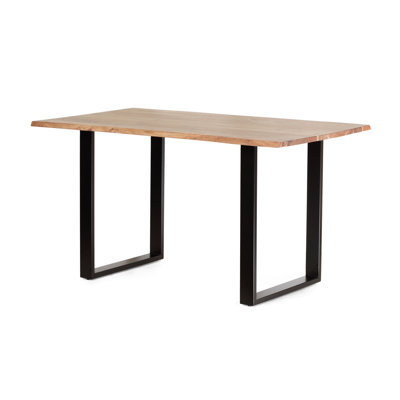 Table de salle à manger sophistiquée contemporaine avec structure en fer et bois contemporaine, l 54,28 po x P 30,68 po et H 29,97 po avec structure thermolaquée, 55 po x 31 po x 30 po