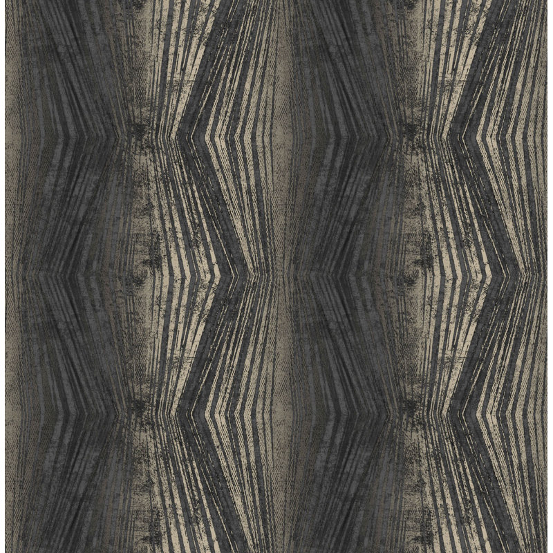 Boutique Vermeil Stripe Wallpaper, Charcoal