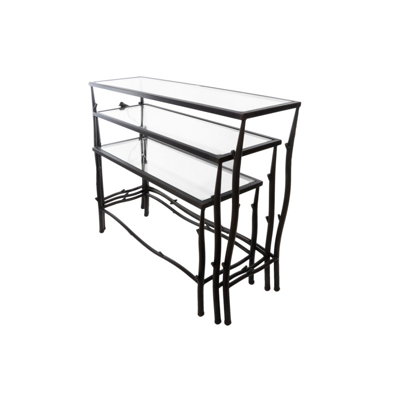 Energicus Glass Top Console Table