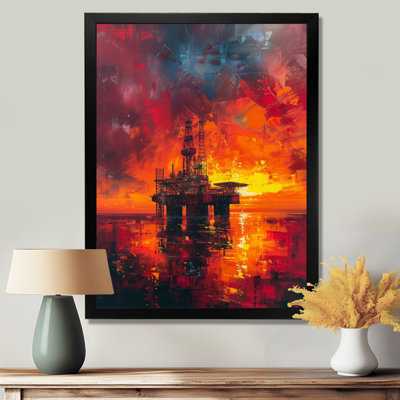 «Red Orange Orange Rig Sunrise Rodeo I», art mural