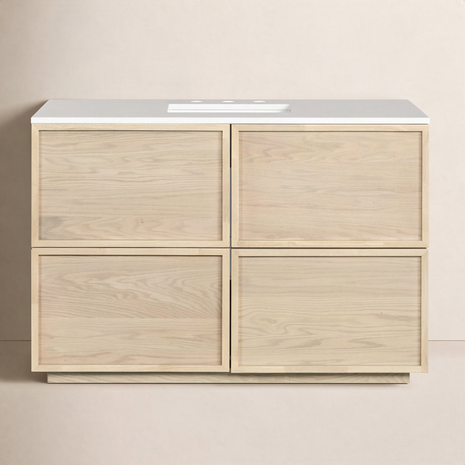 Hudson 48" Genuine Marble Single Bathroom Vanity, Natural