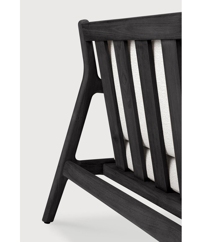 Jack Outdoor Teak Lounge Chair, Teak Black/Off White