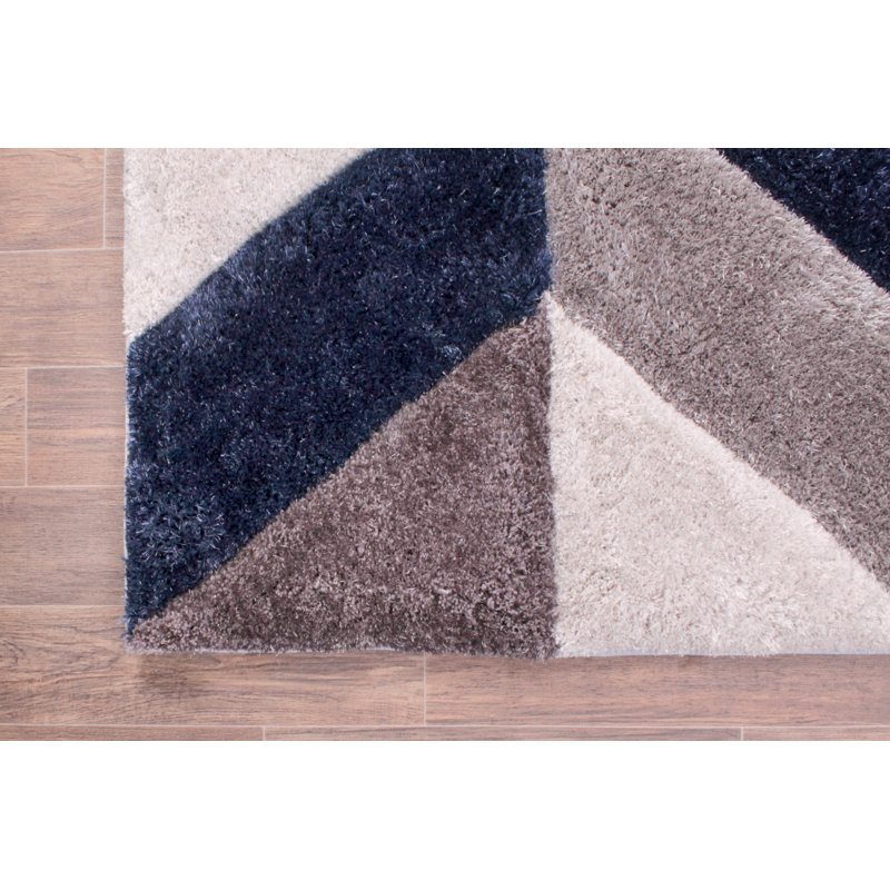 Derya Geometric Hand Woven Area Rug, Rectangle 60 x 110cm