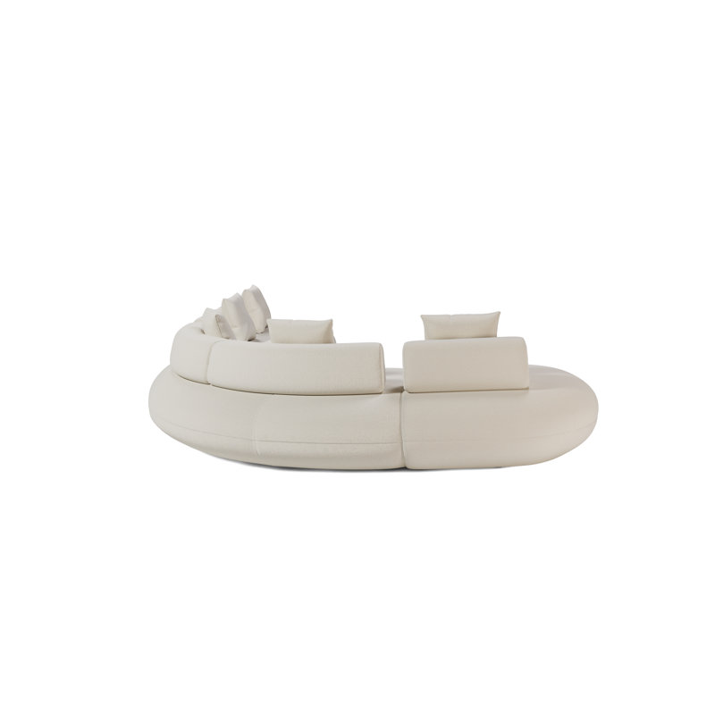 Canapé modulaire Dannita Bouclet Vainilla, H 29 po x l 136 po x P 154 po