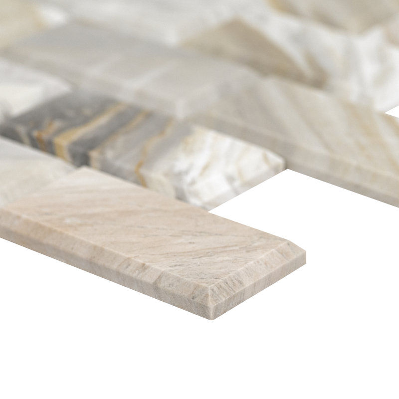 Selene Oro Subway 12 in. x 12 in. Honed Marble Mosaic Floor and Wall Tile
