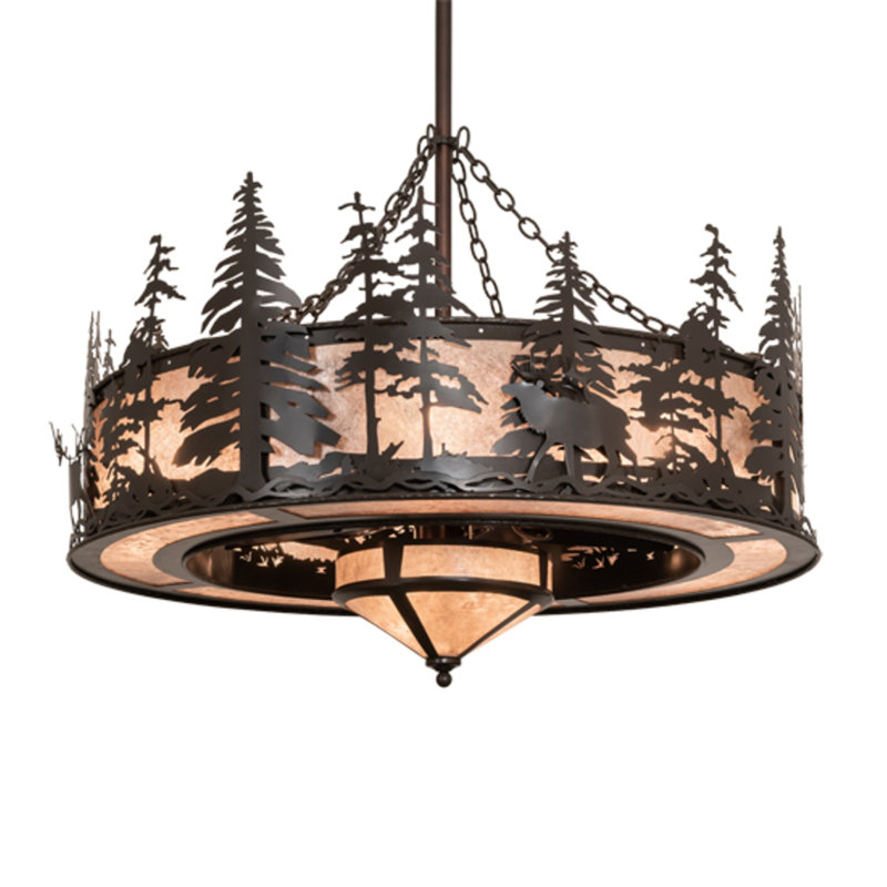 Elk At Dusk Downrod Ceiling Fan
