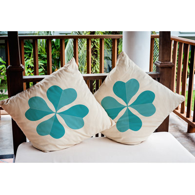Housse et insert de coussin carré d'extérieur Lucky Clover St. Patrick's Day