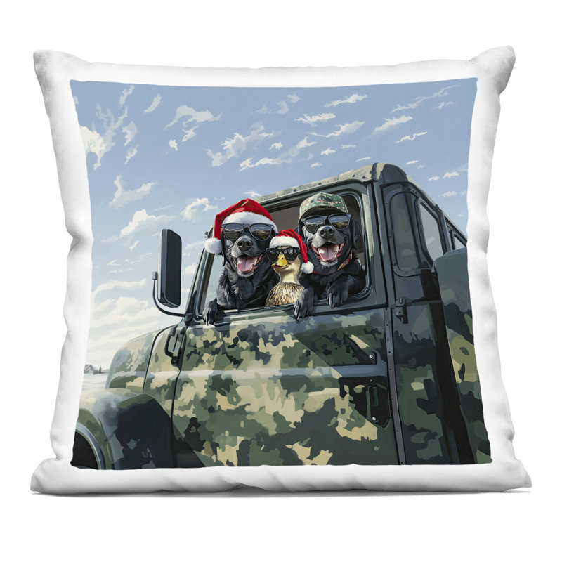 Conception de coussin décoratif «Follow Your Nose Dogs» par Lucia Heffernan, Santa Dogs & Duck