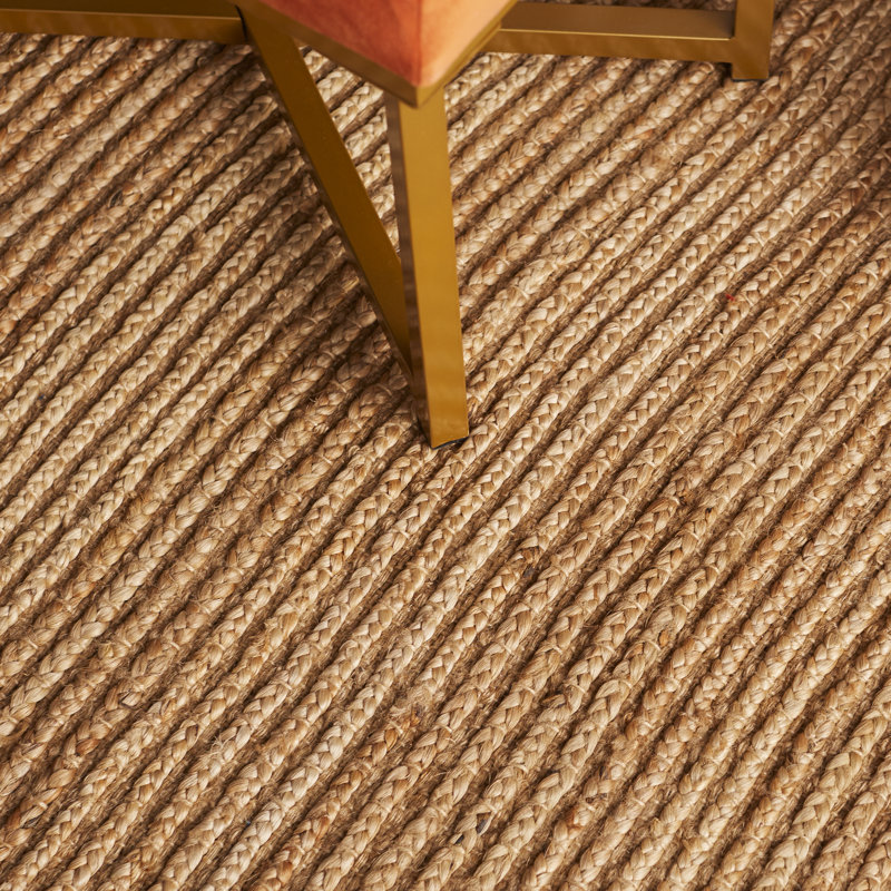 Tapis de couleur unie en jute tissé à la main Doleman Cape Cod, Tapis de couloir 2 pi 3 po x 6 pi