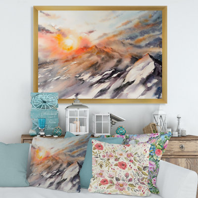 «Majestic Sunset in the Mountains Landscape», peinture sur toile