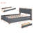 Size Upholstered Platform Bed With Brick Pattern Headboard, With XL Size Trundle And 2 Drawers, Linen Fabric,-1061109645