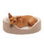 Lit pour chien ovale en faux sherpa et suède-27272265-49233117