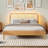 Bed With Led Light And Rattan Headboard-2076450898
