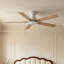 Ventilateur de plafond intérieur standard Bologna 52 po, blanc mat, encastré, avec éclairage DEL à intensité variable, moteur à courant continu et télécommande-1168046650