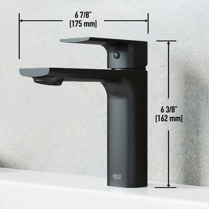 Davidson 6" H Single Handle Single Hole Bathroom Faucet, Matte Black