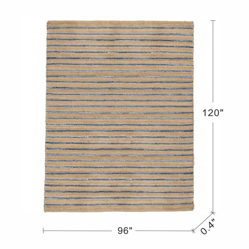 Tapis brun / denim Callie, Rectangle 8 pi x 10 pi