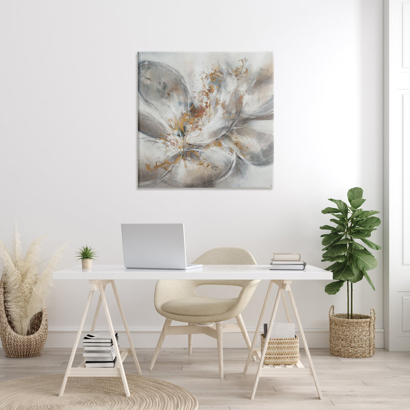 "Abstract Flower Bloom", art mural sur toile par, H 36 po x l 36 po