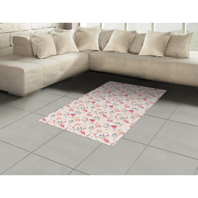 Tapis décoratif à haute densité en fibres de polyester à haute densité Flamingo
