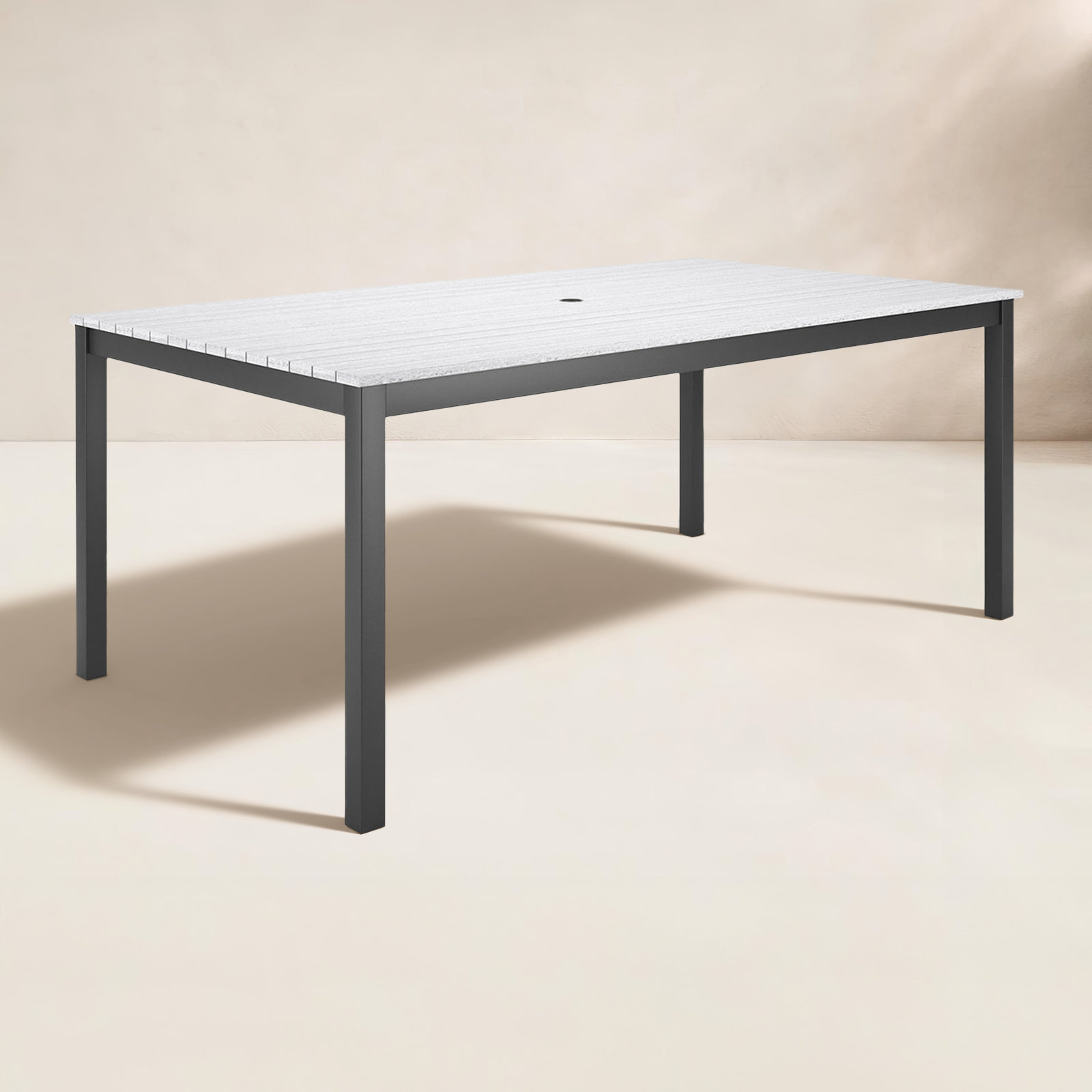 Townsend Patio Dining Table, 41" W x 72" L x 29" H, Off-White