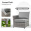 Causeuse modulaire en osier avec coussins et table basse sans assemblage requis-1057204117