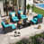 Lake Blue Cushion/Black Frame