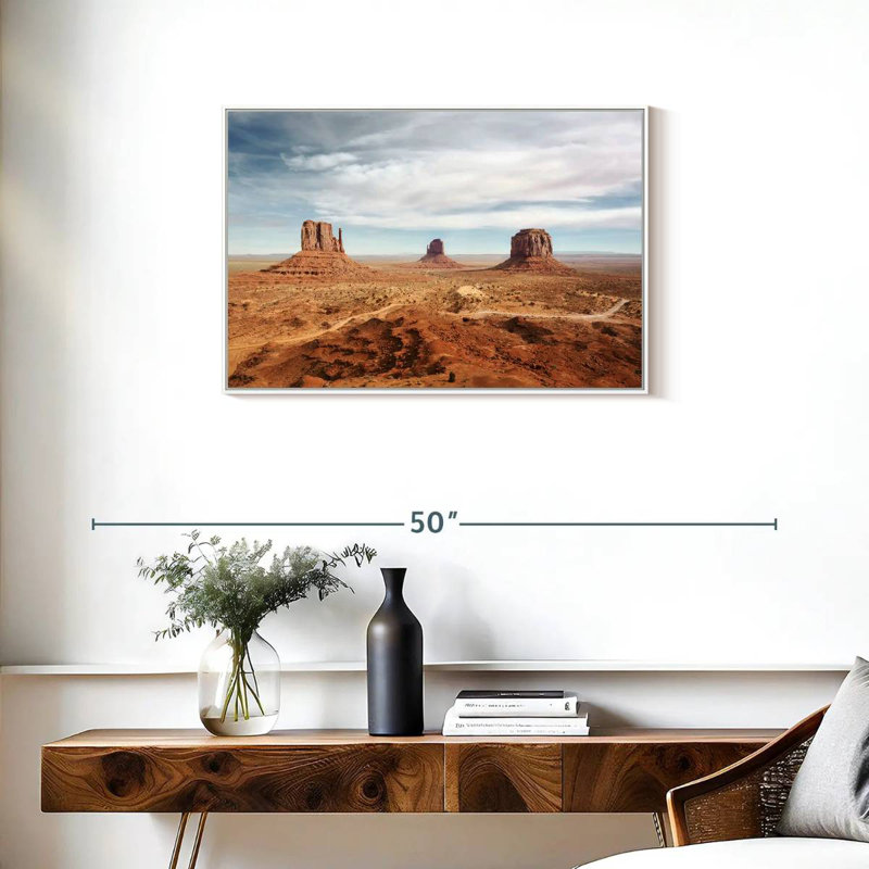 Arizona Monument Valley, Cadre flottant blanc, 31 po x 21 po