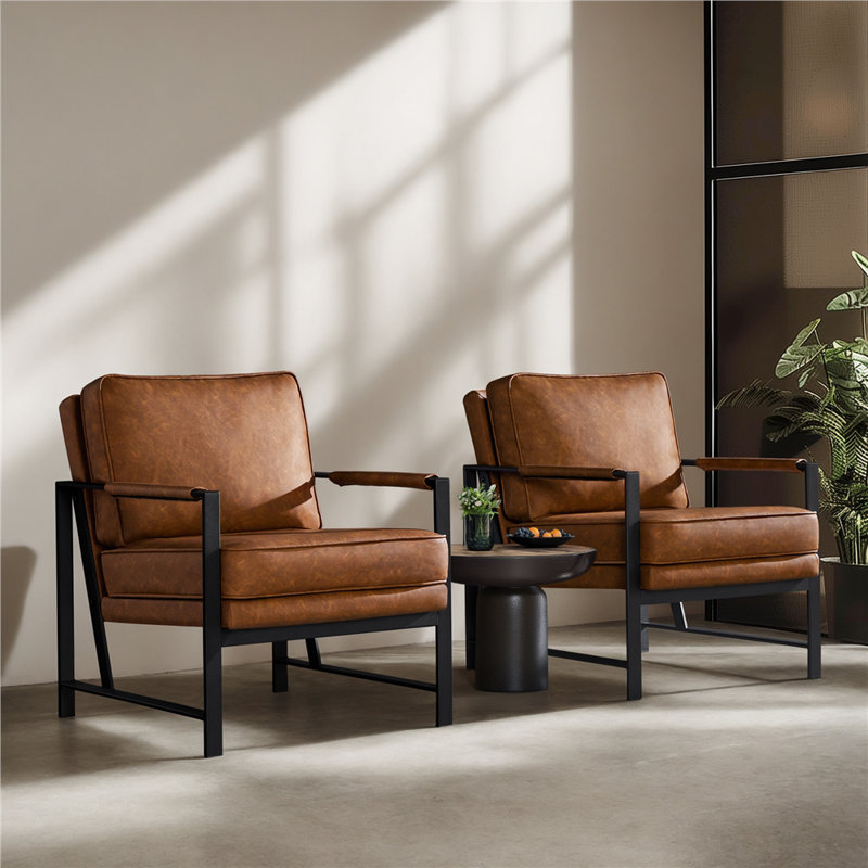 Retro Upholstered Accent Lounge Chair