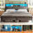 Lozandier Headboard with Storage, Power Outlet, USB Ports and LED Strip-1071489322-1071489324